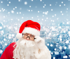 close up of santa claus winking