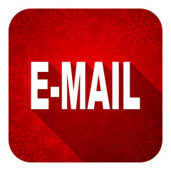 email flat icon, christmas button