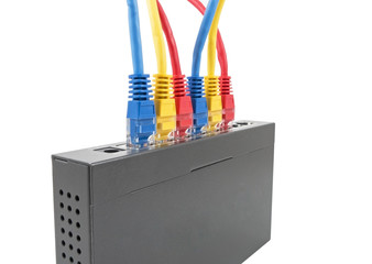 network cables connected to router