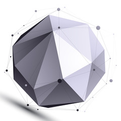 Abstract 3D structure orbital vector network object, complicated