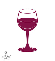 Classic vector goblet, stylish alcohol theme illustration. Lifes