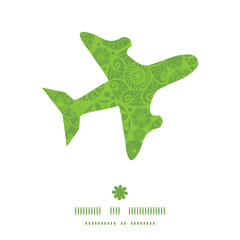 Vector abstract green and white circles airplane silhouette