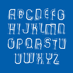 Handwritten white vector lowercase letters isolated on dark back