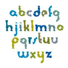 Naklejka premium Vector colourful daub hand-painted letters isolated on white bac