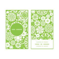 Vector abstract green and white circles vertical round frame