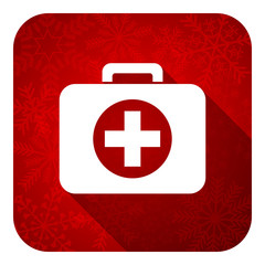 Fototapeta premium first aid flat icon, christmas button,