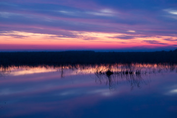 beautiful sunrise on the lake
