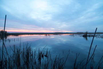 beautiful sunrise on the lake