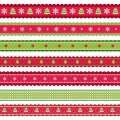 Red green Christmass ribbons set