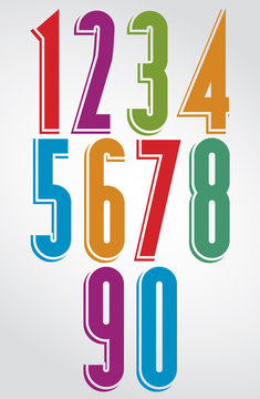 Colorful comic animated tall numbers with white outline.