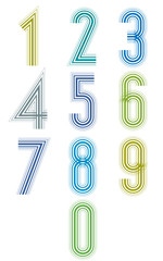 Echo stripes funky numbers set.