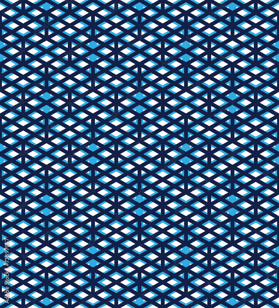 Poster blue abstract seamless pattern with interweave lines. vector ove