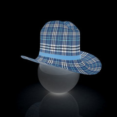 3d hats on black ball. Sapport icon