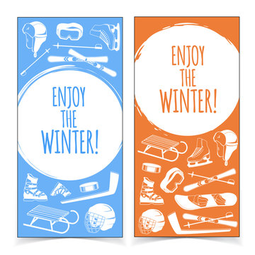 Winter sports banners.