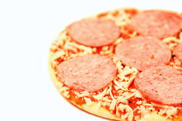 frozen pizza with salami