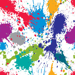 Obraz premium Colorful splattered web design repeat pattern, art ink blob, pai
