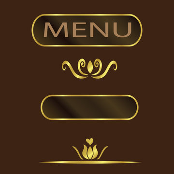 Elegant Brown And Gold Menu Cover