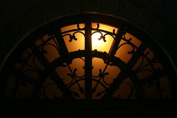 arch window at night