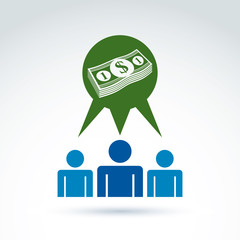 Business idea discussion concept, chat on economics and investme