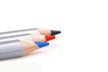 Color pencils on a white background
