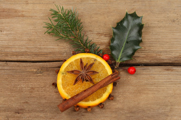 Orange and spice with holly