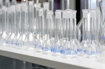 bottles of chemicals in the laboratory