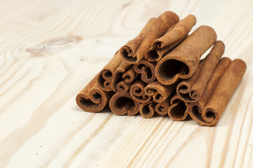 cinnamon on wooden table