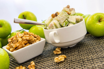 green apple and walnut salad