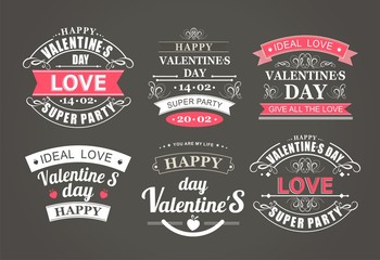 Calligraphic Design Elements Valentines Day