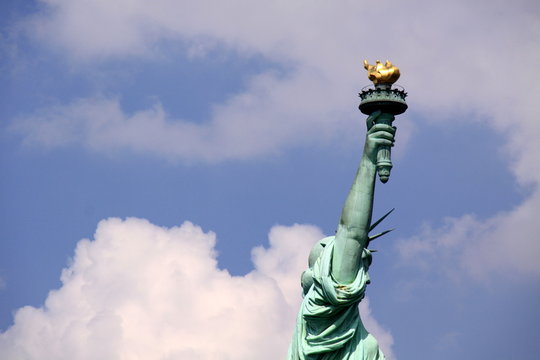 cloudy Statue of liberty