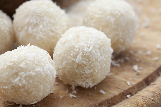 white chocolate and coconut balls