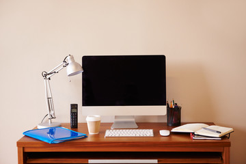Computer On Desk In Home Office