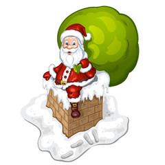Santa Claus entering the chimney