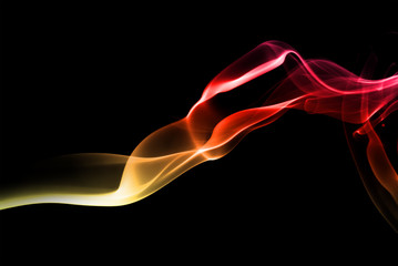 Abstract yellow and red smoke