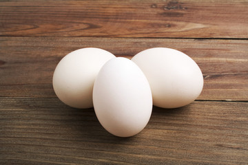 Eggs on a wooden background