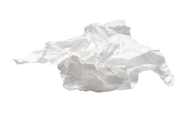 used napkin isolated on white. With clipping path - obrazy, fototapety, plakaty