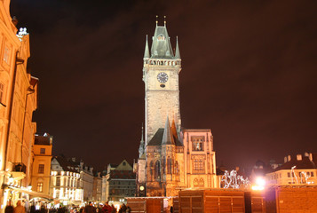 Fototapeta premium Staromestske Square in the city of Prague for Christmas