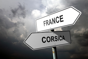 France and Corsica directions.