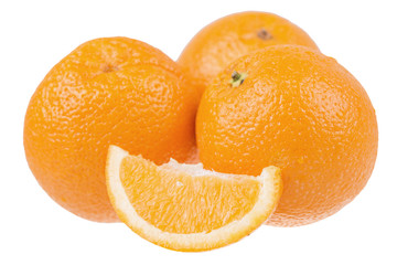 fresh sliced oranges isolated