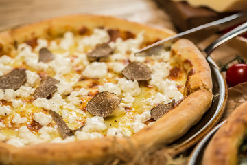 italian pizza with truffels