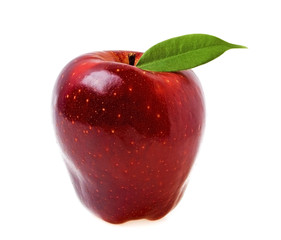 Red apple on white background