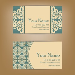 Set of vintage business cards, invitations or announcements.