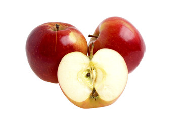 Red apples isolated on a white background