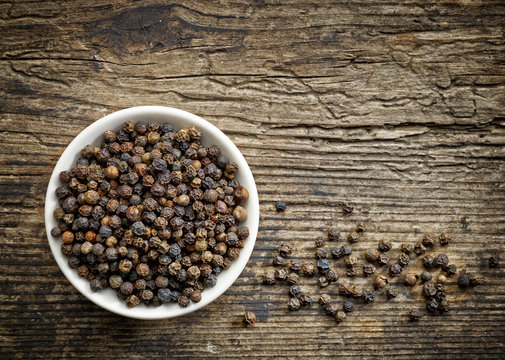 Bowl Of Black Pepper Corns