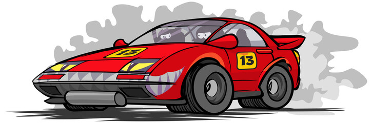 Fototapeta na wymiar Cartoon race car.