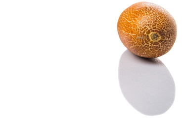 Old cucumber, favorite Asian soup ingredient, over white 