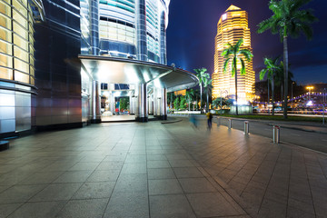 night cityscape and buildings in   kuala lumpur,Malaysia