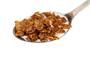 Gluten free chocolate crispy rice cereal. Selective focus.