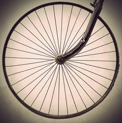 Wheel of ancient bicycle