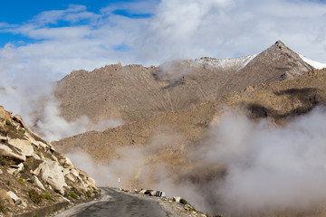 Himalayan landscape in Himalayas along Manali-Leh highway, India